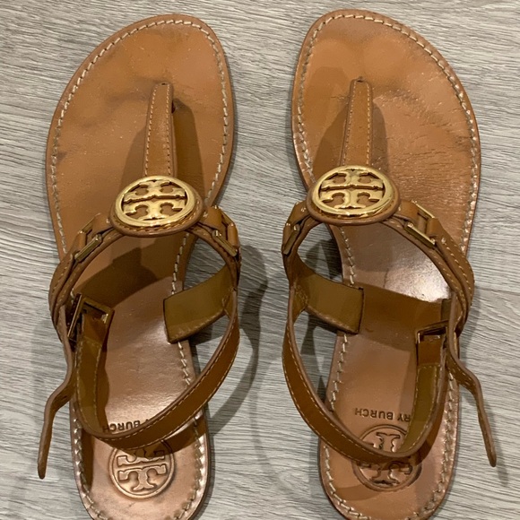 Tory Burch Brown and Gold Sandals - Size 10 - Picture 5 of 6